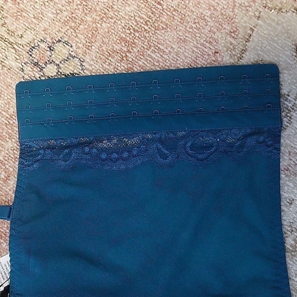 Sincerely Jules Jade Green Satin and Lace Corset Cami Bustier Crop Top - Size L - Picture 7 of 11